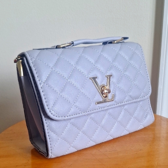 Handbags - Purplish Gray Quilted Bag